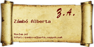 Zámbó Alberta névjegykártya
